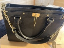 Italienische Handtasche Leder Schwarz Neu