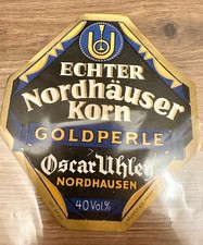 Nordhausen Etikett Brennerei Oscar Uhley Goldperle um 1925