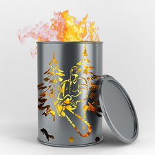 Feuertonne Waldarbeiter