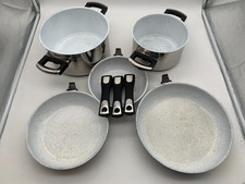 Pfannenset Töpfe Pfannen mit Glasdeckel Edelstahl Silber 9tlg. - Genius (TV)