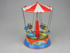 Blechspielzeug B&S Blomer & Schüler Karussell 60er vintage Mechanisch 133091
