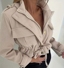 Shein damen jacke beige cord - damen,