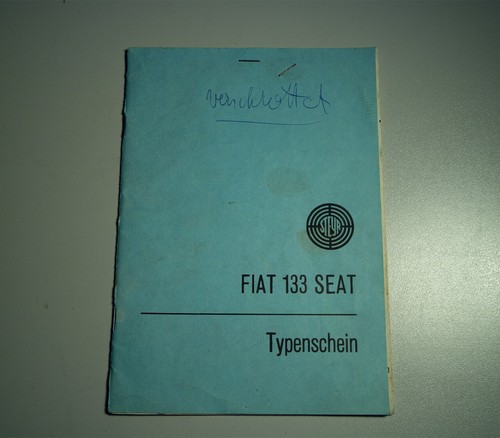 Fiat 133 seat typenschein - 133,
