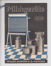 Katalog Milchgeräte Ahlborn München Milch Kannen Filter Molkerei Bauernhof 1935