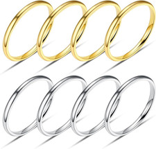 Silber Gold Ringe Set für