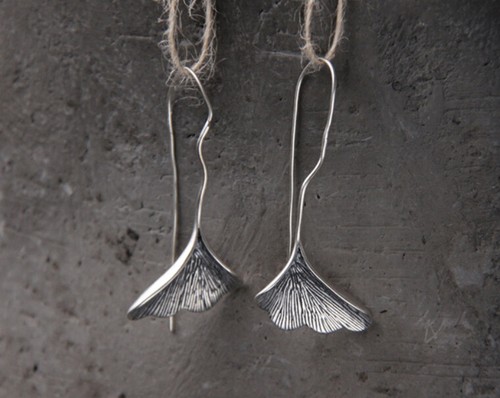 B25 ohrringe gingko blatt - ohrringe,