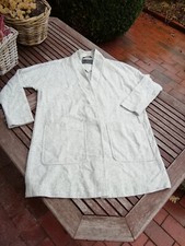 Storm & Marie Woll Filz Mantel Kurzmantel Jacke Wolljacke hell grau S 36/38