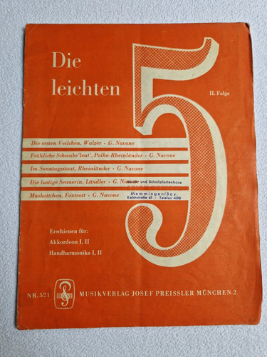 Akkordeon notenheft die - akkordeon, "die