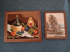 2 alte Gobelin Stickerei Bilder im Holzrahmen aus Haushaltsauflösung !