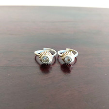 Vintage Zehen Ringe Alt Silber