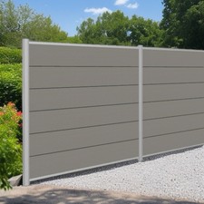 WPC Sichtschutzzaun Grau XL