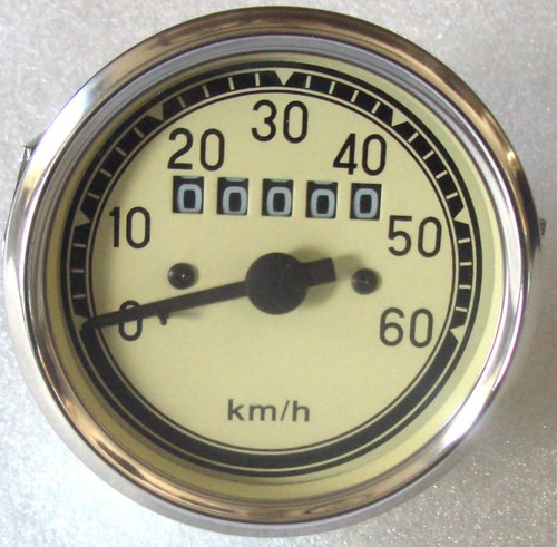 Tachometer 60km tacho - 0-60km/h, 80mm