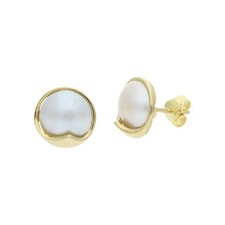 Ohrstecker 585/000 (14 Karat) Gold mit Mabeperle, getragen 25322693