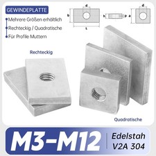 Rechteckig / Quadratische Nutenstein Gewindeplatte Für Profile Muttern Edelstahl
