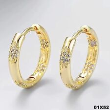 Luxus Damen OhrringeCreolen  Gold vergoldet AAA Zirkonia Creolen Kreisohrringe