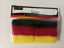 2er Set Deutschland Schweißband waschbar Schwarz Rot Gold Fanartikel Fußball EM