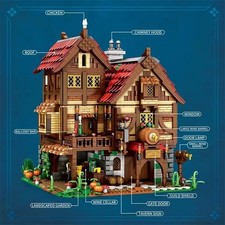 3114PCS Medieval Taverne Bausteine Europäischen Architektur Modell Ziegel Set Wv