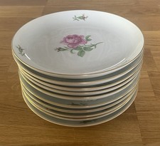10 Fürstenberg Teller Rote Rose Fürstenberg 02171 Goldrand 1970er TOP ZUSTAND