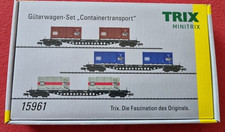 Minitrix 15961 Güterwagen-Set Containertransport 3-teilig NEU OVP Spur N