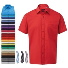 Kurzarm Herren Business Hemd Basic Frühling Sommer Herbst Uni Hemd Freizeithemd