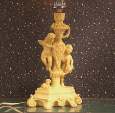 Tisch lampe leuchte Kinder Figuren Engel creme ANTIK H39,5 cm 2,2kg