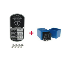 Typenschild + Schlagzahlen +