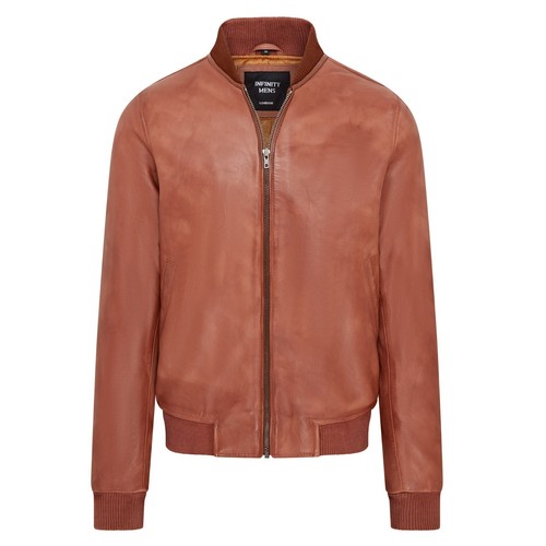 Herren uni hellbraun leder - uni,