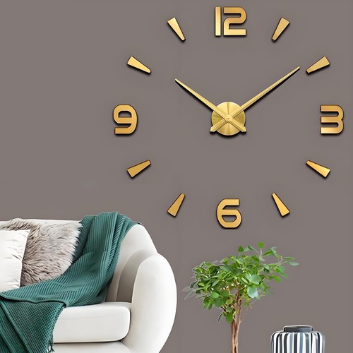 Wandtattoo wanduhr diy gold - wandtattoo, 3d