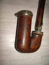 Biedermeier Tabakpfeife Maserholz Silber Pfeife  Ulmer ????Kloben~