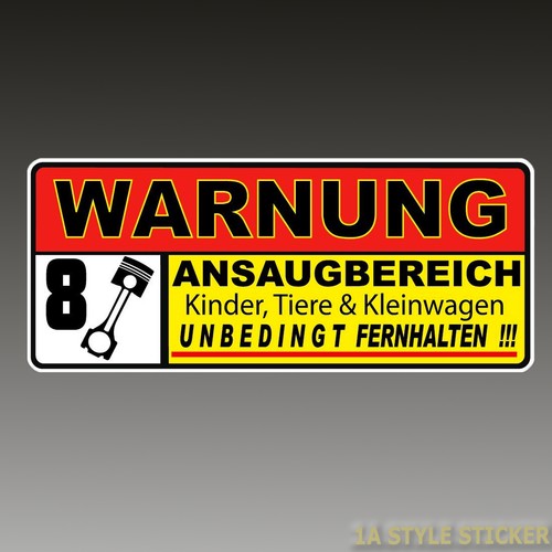 Ansaugbereich aufkleber - v8,