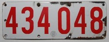 Nummernschild aus Belgien altes PKW (hinten) aus Emaillie von 1943. Selten.