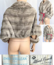 ‼️NERZJACKE STOLA Cape Bolero Grau Saphier Nerz Mink Nopka EMBA CERULEAN Vintage