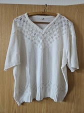 Damen Strickpullover Pullover Pulli Kurzarm Retro Vintage gr:XL