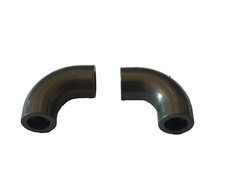 Lego Technic 2 x Winkel 90° Bogen Verbinder Rohr pearl dark gray #25214  (K3)