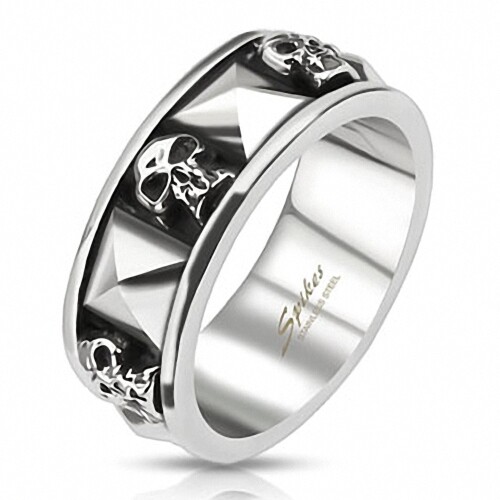 Totenkopf biker ring edelstahl - totenkopf,