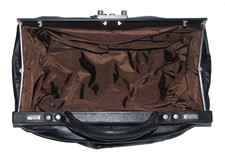 Hebammenkoffer / Doktortasche - Leder - schwarz