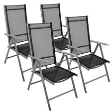 4er Set Klappstuhl Aluminium Gartenstuhl Alu Campingstuhl Hochlehner schwarz