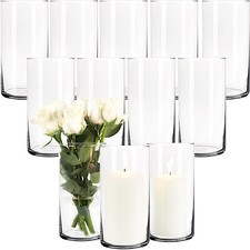 12x Zylinder Glas Vasen Windlicht 20cm groß Kerzenglas Glaszylinder Zylindervase