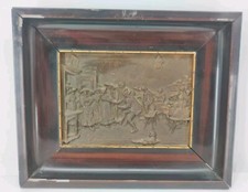 Bronze relief ankunft auf dem - bronze,