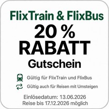 Flixbus flixtrain 20 - &, 20%