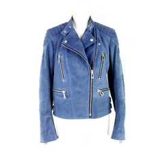 BELSTAFF Damen Lederjacke Jacke Blau Biker Slim Wildleder Leder Sidney Neu