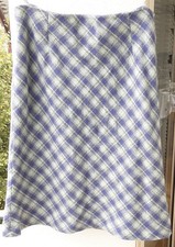 Esprit. Knielanger enger Rock, blau-mint-kariert, Gr. 40