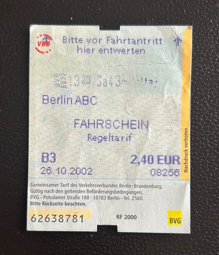 Fahrkarte berlin abc - db,