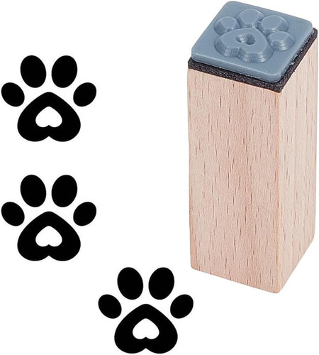 Holzstempel mit pfotenabdruck - mit,