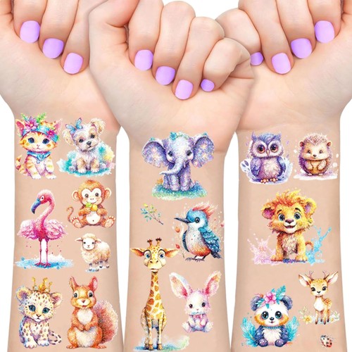 Kinder tier glitzer tattoo set - kinder,