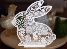 Osterhase Deko 3D Druck Weiß