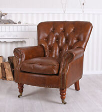 Englischer Clubsessel Art Deco Sessel Chesterfield Ledersessel Ohrensessel Antik