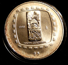 Mexiko 1998 5 Peso 1oz Ag/Silber St/unc.  Jadebeil mit Jaguar
