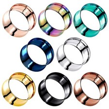 Flesh Tunnel Ohr Plug Schraubverschluss Ear Piercing Double Flared Edelstahl