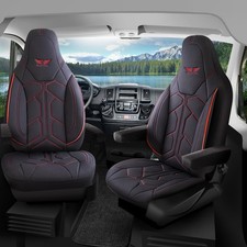 Sitzbezüge passend für Fiat Ducato Wohnmobil (Schwarz-Rot) 1.2